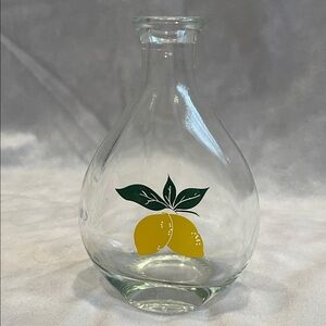 Glass Vase with Lemon Design